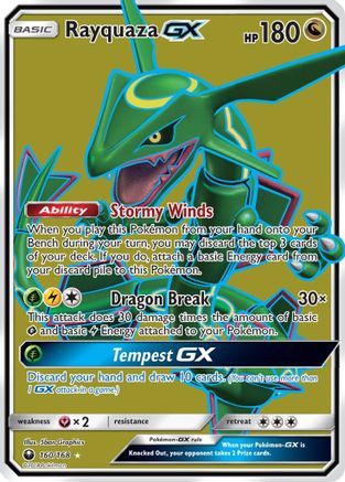Rayquaza GX (Full Art) 160/168 Holofoil [SM: Celestial Storm] Pokemon Single Pokémon