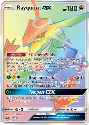 Rayquaza GX (Secret) (/168) Holofoil [SM: Celestial Storm] Pokemon Single Pokémon