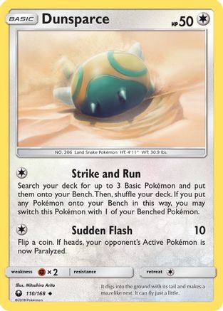 Dunsparce (110/168) Reverse Holofoil [SM: Celestial Storm] Pokemon Single Pokémon