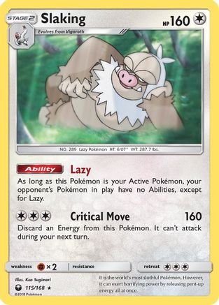 Slaking (/168) Holofoil [SM: Celestial Storm] Pokemon Single Pokémon