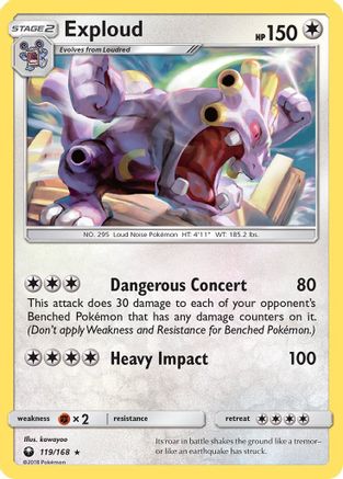 Exploud (/168) Reverse Holofoil [SM: Celestial Storm] Pokemon Single Pokémon