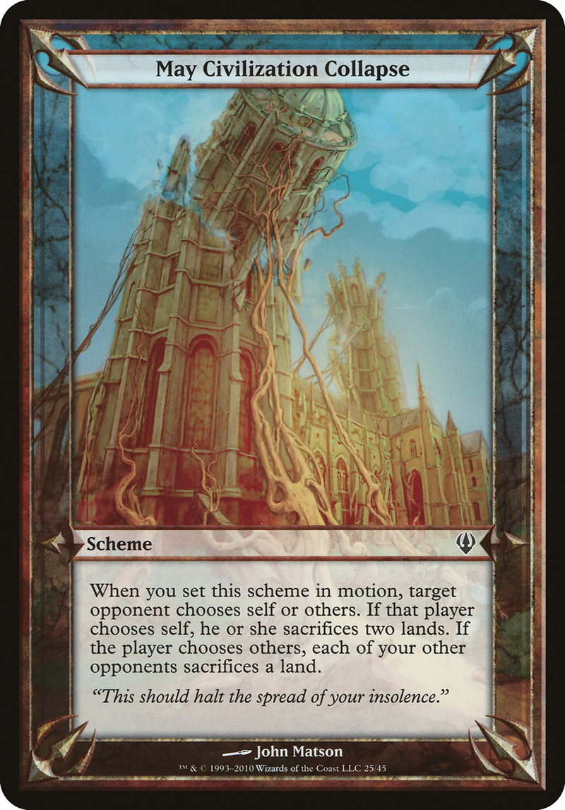 May Civilization Collapse (Archenemy) (OVER-) [Misc] Archenemy Schemes MTG Single Wizards of the Coast