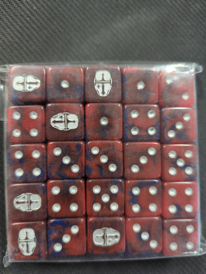 Baron of Dice: "Imperial Helm - Red" 25x16mm Square Corner Dice