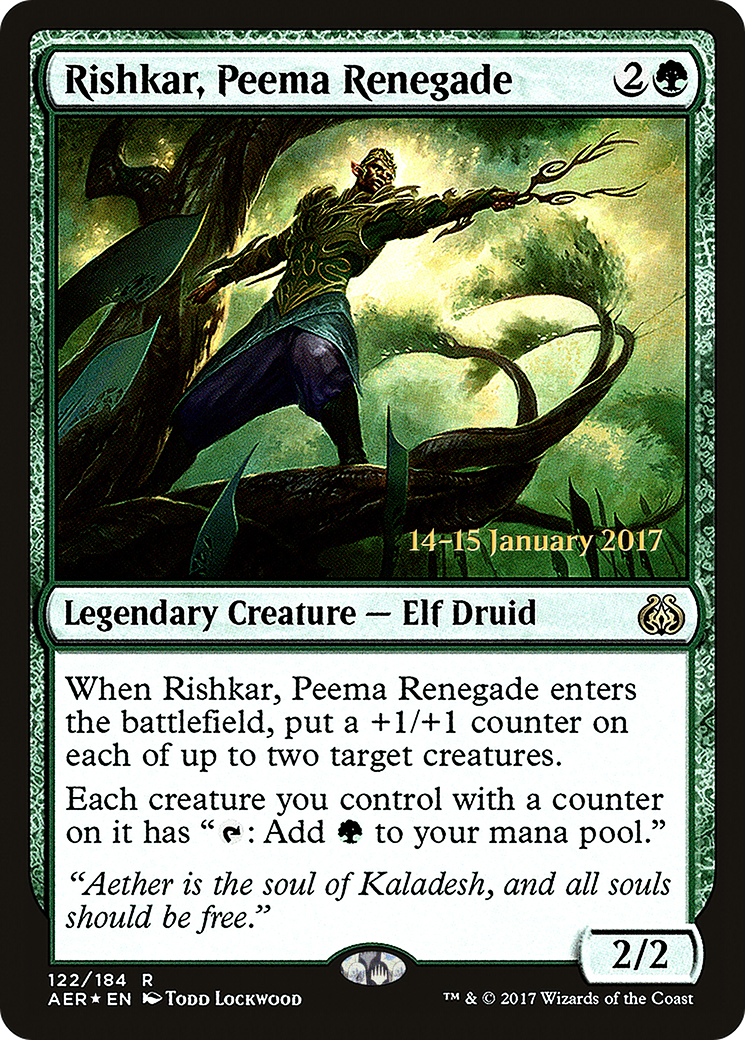 Rishkar, Peema Renegade (PRE-122) [Aether Revolt Promos] Foil MTG Single Wizards of the Coast