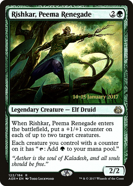 Rishkar, Peema Renegade (PRE-122) [Aether Revolt Promos] Foil MTG Single Wizards of the Coast