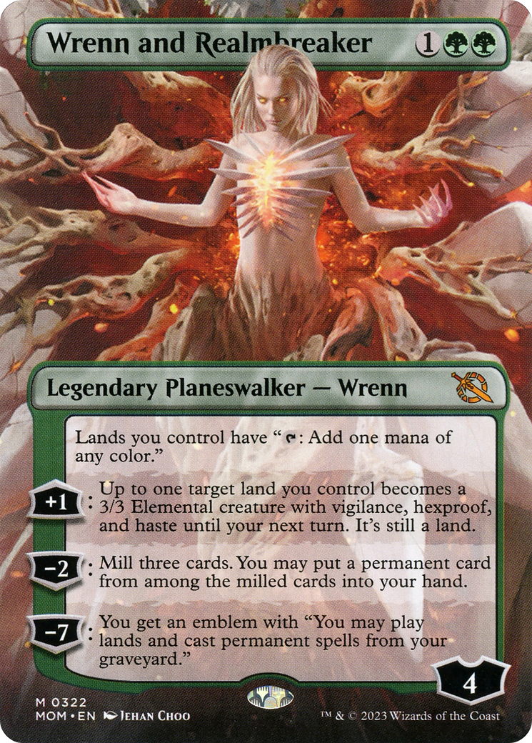 Wrenn and Realmbreaker (MOM-322) [March of the Machine] (Borderless) Foil MTG Single Wizards of the Coast