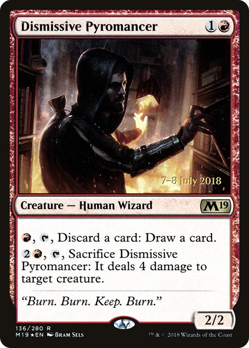 Dismissive Pyromancer (PRE-136) [Core Set 2019 Promos] Foil MTG Single Wizards of the Coast