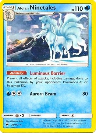 Alolan Ninetales - 28/147 (Cracked Ice Holo) (28) - [Misc: Deck Exclusives] Holofoil Pokemon Single Pokémon
