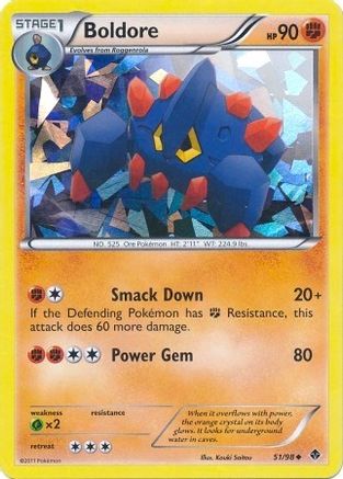 Boldore - 51/98 (Cracked Ice Holo) () Holofoil [Misc: Blister Exclusives] Pokemon Single Pokémon