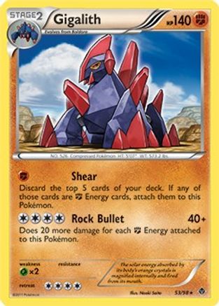 Gigalith - 53/98 (Cracked Ice Holo) () Holofoil [Misc: Blister Exclusives] Pokemon Single Pokémon