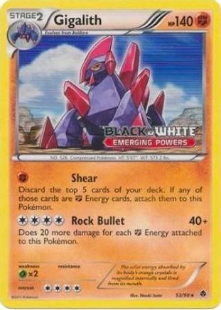 Gigalith - 53/98 (Prerelease) () Holofoil [Promos: BW Promos] Pokemon Single Pokémon