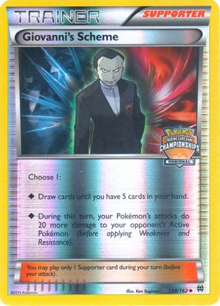 Giovanni's Scheme - 138/162 (Regional Championships) Reverse Holofoil [Promos: League & Championship Cards] Pokemon Single Pokémon