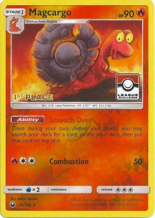 Magcargo - 24/168 (League Challenge) [1st Place] () Reverse Holofoil [Promos: League & Championship Cards] Pokemon Single Pokémon