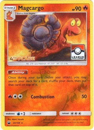 Magcargo 24/168 (League Challenge) [4th Place] () Reverse Holofoil [Promos: League & Championship Cards] Pokemon Single Pokémon
