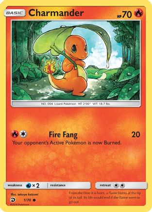 Charmander (1/70) Reverse Holofoil [SM: Dragon Majesty] Pokemon Single Pokémon