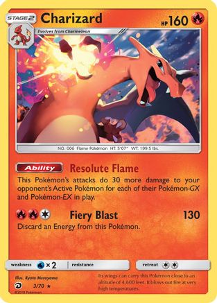 Charizard (3/70) Holofoil [SM: Dragon Majesty] Pokemon Single Pokémon