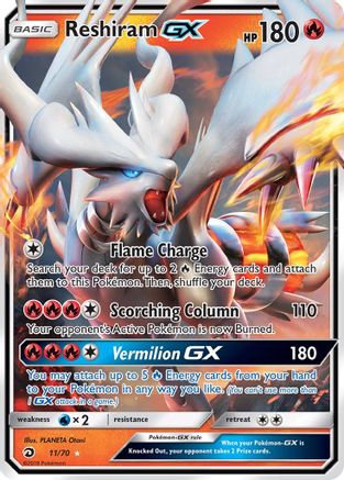 Reshiram GX (11/70) Holofoil [SM: Dragon Majesty] Pokemon Single Pokémon