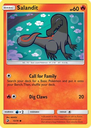 Salandit (13/70) Reverse Holofoil [SM: Dragon Majesty] Pokemon Single Pokémon