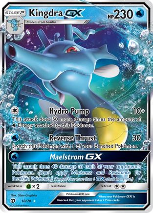 Kingdra GX (18/70) Holofoil [SM: Dragon Majesty] Pokemon Single Pokémon