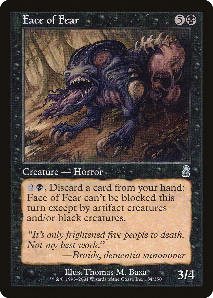 Face of Fear (ODY-134) [Odyssey] Foil MTG Single Wizards of the Coast
