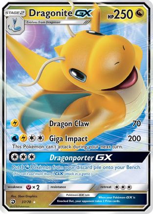 Dragonite GX (37/70) Holofoil [SM: Dragon Majesty] Pokemon Single Pokémon