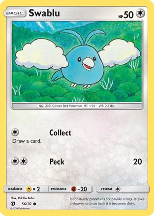 Swablu (56/70) Reverse Holofoil [SM: Dragon Majesty] Pokemon Single Pokémon