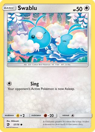 Swablu (57/70) Reverse Holofoil [SM: Dragon Majesty] Pokemon Single Pokémon