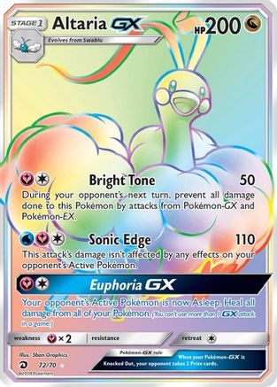 Altaria GX (Secret) (72/70) - [SM: Dragon Majesty] Holofoil Pokemon Single Pokémon