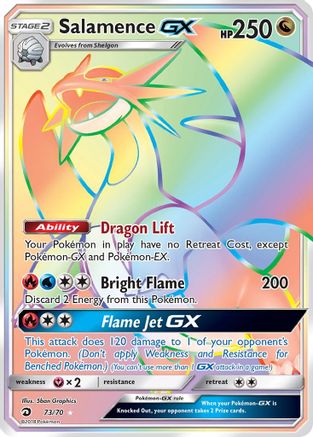 Salamence GX (Secret) (/70) Holofoil [SM: Dragon Majesty] Pokemon Single Pokémon