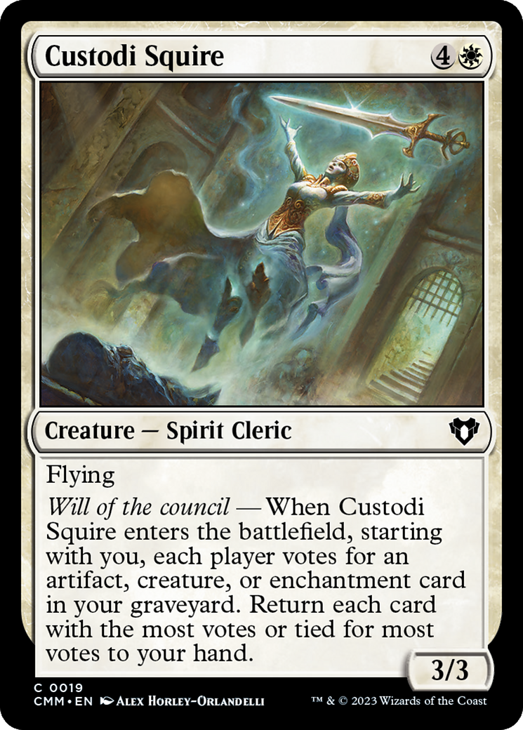Custodi Squire (CMM-019) [Commander Masters] Foil MTG Single Wizards of the Coast