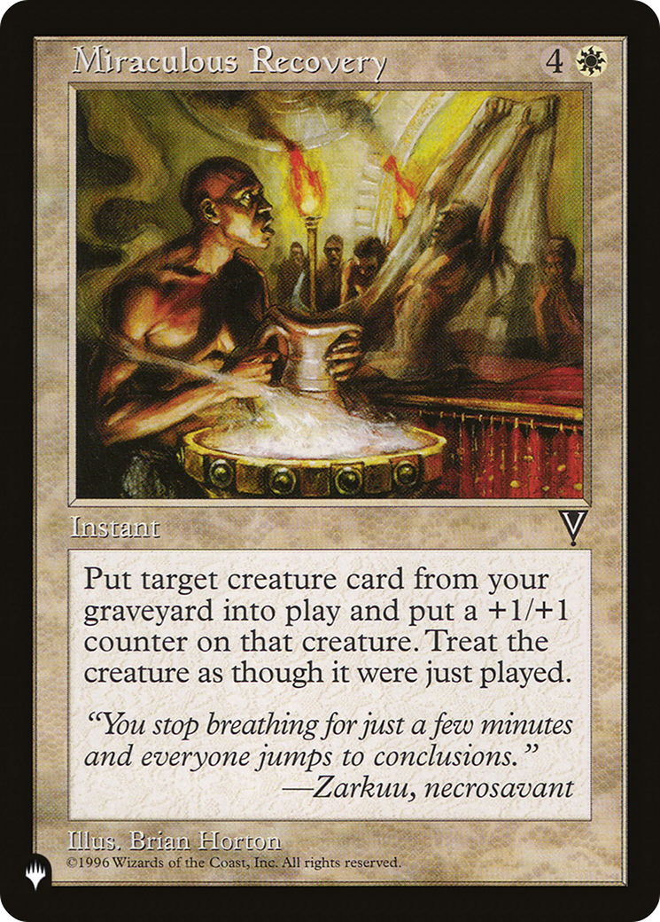 Miraculous Recovery (LIST-VIS-13) [Mystery Booster] The List MTG Single Wizards of the Coast