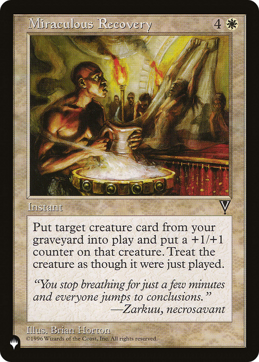 Miraculous Recovery (LIST-VIS-13) [Mystery Booster] The List MTG Single Wizards of the Coast