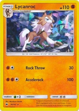 Lycanroc 76/147 (Cracked Ice Holo) () Holofoil [Misc: Deck Exclusives] Pokemon Single Pokémon