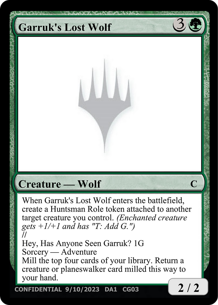 Garruk's Lost Wolf // Hey, Has Anyone Seen Garruk? (UNK-CG03A) [Misc] Unknown Event MTG Single Wizards of the Coast