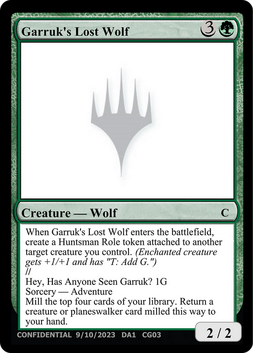 Garruk's Lost Wolf // Hey, Has Anyone Seen Garruk? (UNK-CG03A) [Misc] Unknown Event MTG Single Wizards of the Coast