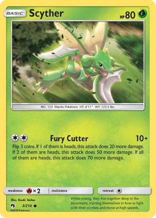 Scyther (3/214) Reverse Holofoil [SM: Lost Thunder] Pokemon Single Pokémon
