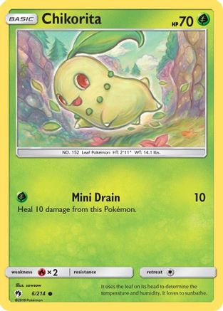 Chikorita (6/214) Reverse Holofoil [SM: Lost Thunder] Pokemon Single Pokémon