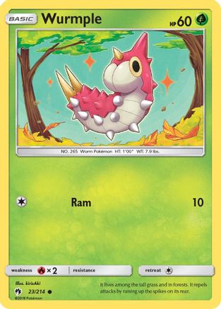 Wurmple (23/214) Reverse Holofoil [SM: Lost Thunder] Pokemon Single Pokémon