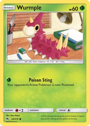 Wurmple (24/214) Reverse Holofoil [SM: Lost Thunder] Pokemon Single Pokémon