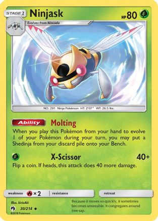 Ninjask (30/214) Reverse Holofoil [SM: Lost Thunder] Pokemon Single Pokémon