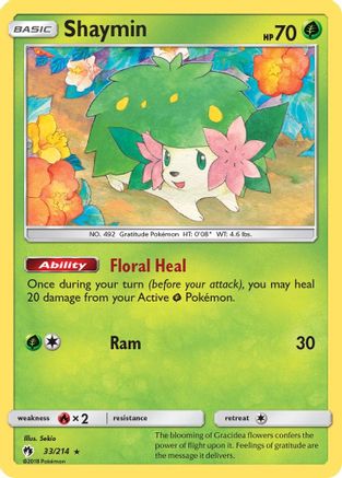 Shaymin (33/214) Reverse Holofoil [SM Lost Thunder] Pokemon Single Pokémon
