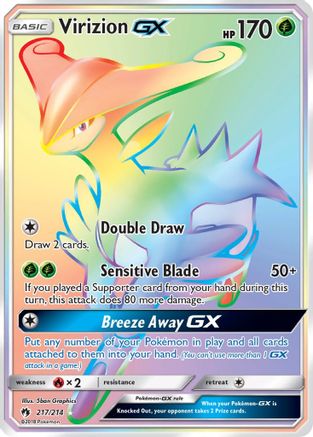 Virizion GX (Secret) (/214) Holofoil [SM: Lost Thunder] Pokemon Single Pokémon