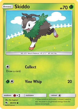 Skiddo (35/214) Reverse Holofoil [SM: Lost Thunder] Pokemon Single Pokémon