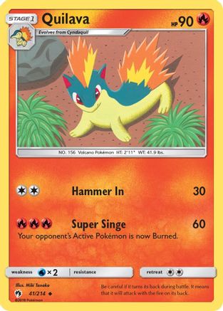 Quilava (41/214) [SM: Lost Thunder] Pokemon Single Pokémon