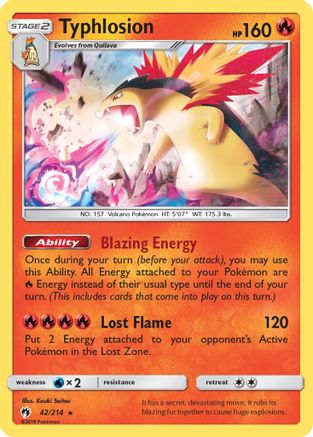 Typhlosion (42/214) Reverse Holofoil [SM: Lost Thunder] Pokemon Single Pokémon