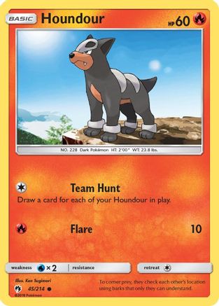 Houndour (45/214) Reverse Holofoil [SM: Lost Thunder] Pokemon Single Pokémon