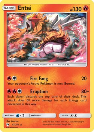 Entei (/214) [SM: Lost Thunder] Pokemon Single Pokémon