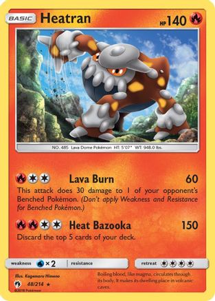 Heatran (/214) Reverse Holofoil [SM: Lost Thunder] Pokemon Single Pokémon