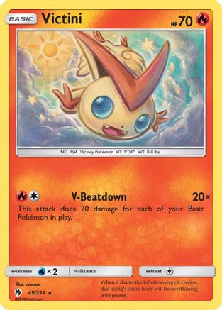 Victini (49/214) Reverse Holofoil [SM: Lost Thunder] Pokemon Single Pokémon