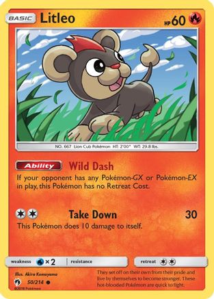 Litleo (/214) Reverse Holofoil [SM: Lost Thunder] Pokemon Single Pokémon